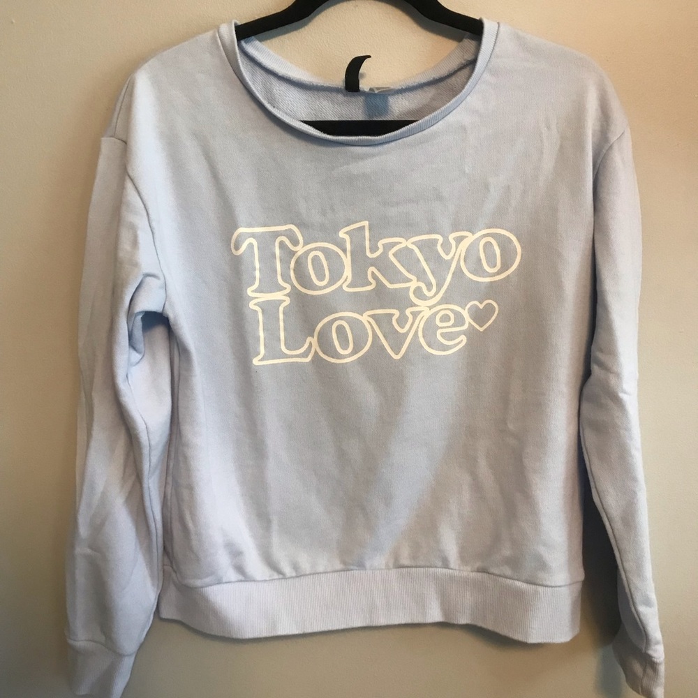 “Tokyo Love” Light Blue Pull-over